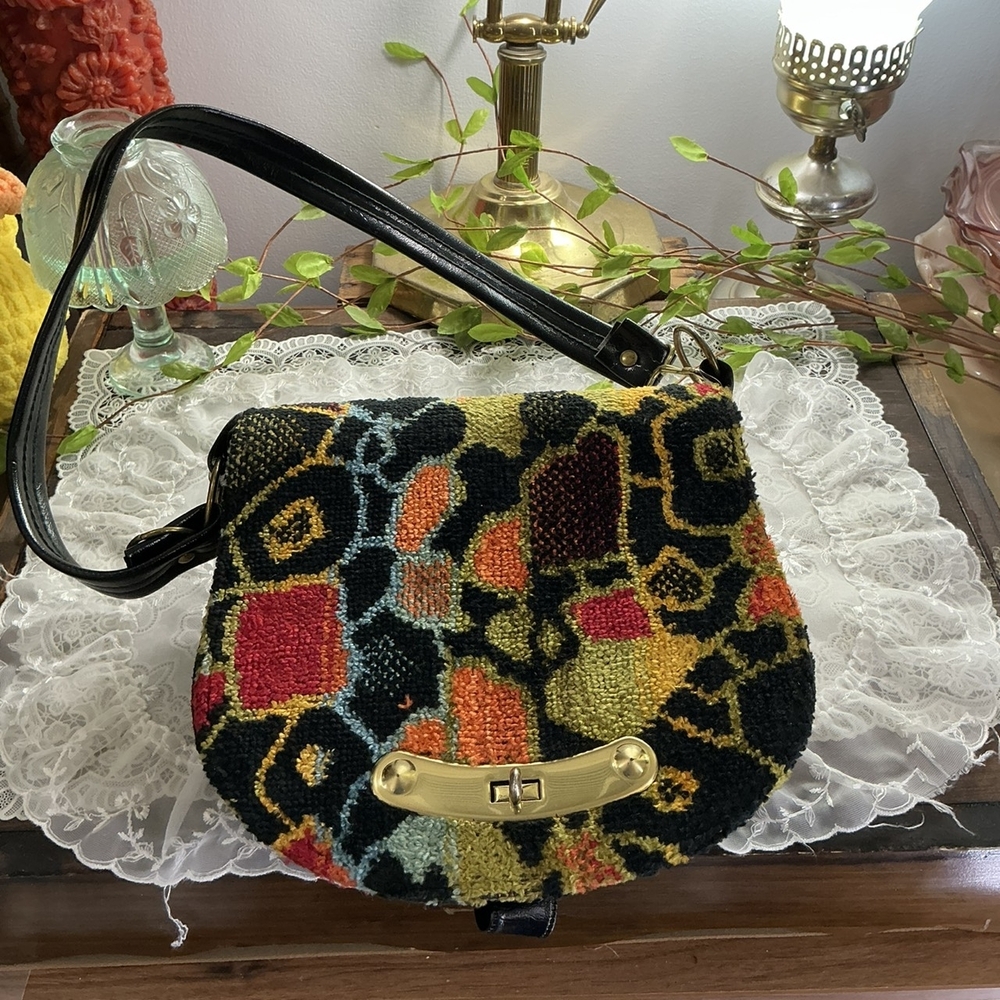 Vintage Tapestry Crossbody Bag
